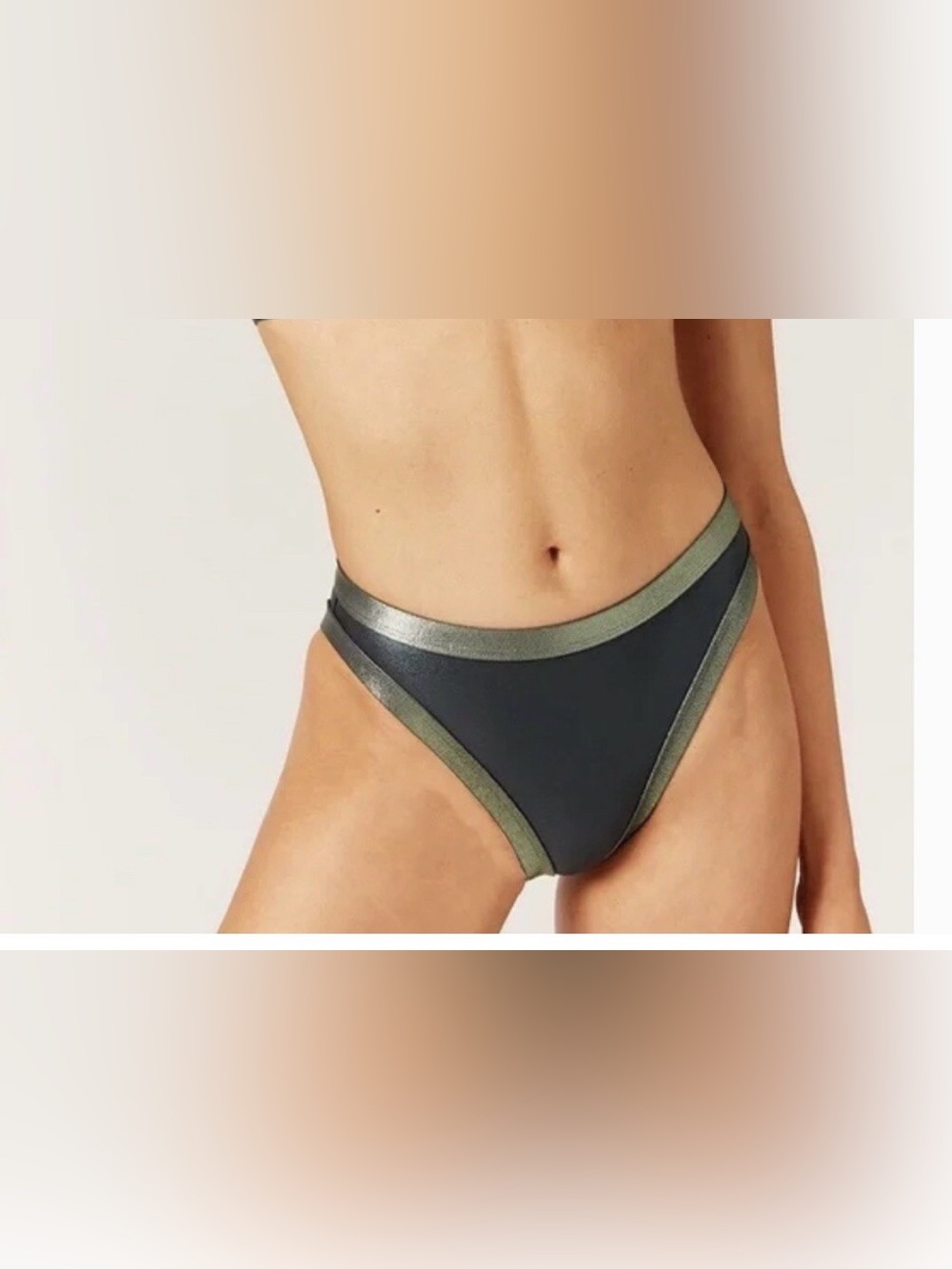 NWOT Solid & Striped - The Scottie Bottom Lush Metallics (Black Forest) XS